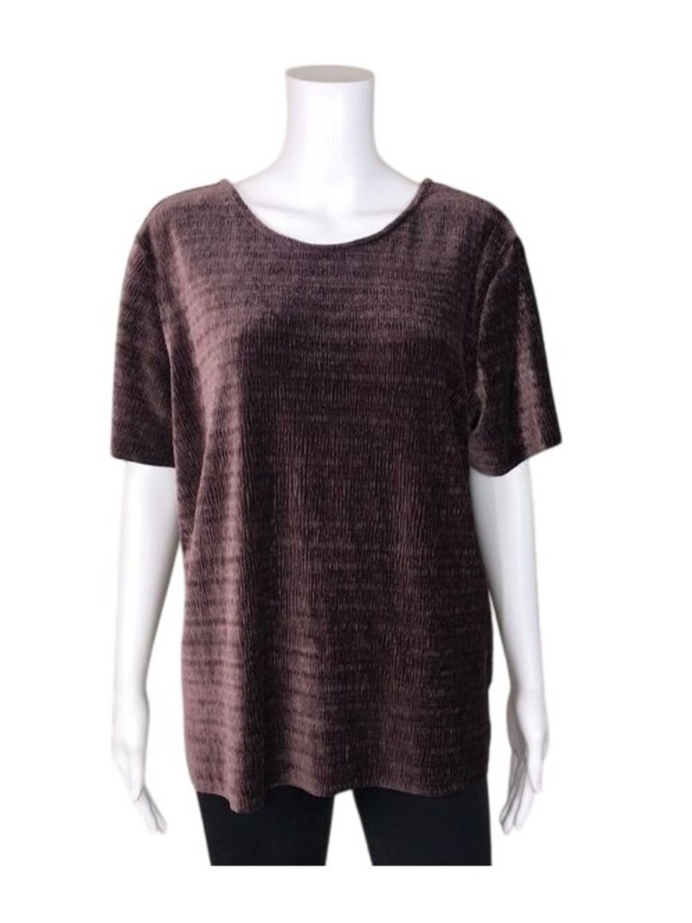 Fourteenth Place Ribbed Velvet Cutout Top - L
